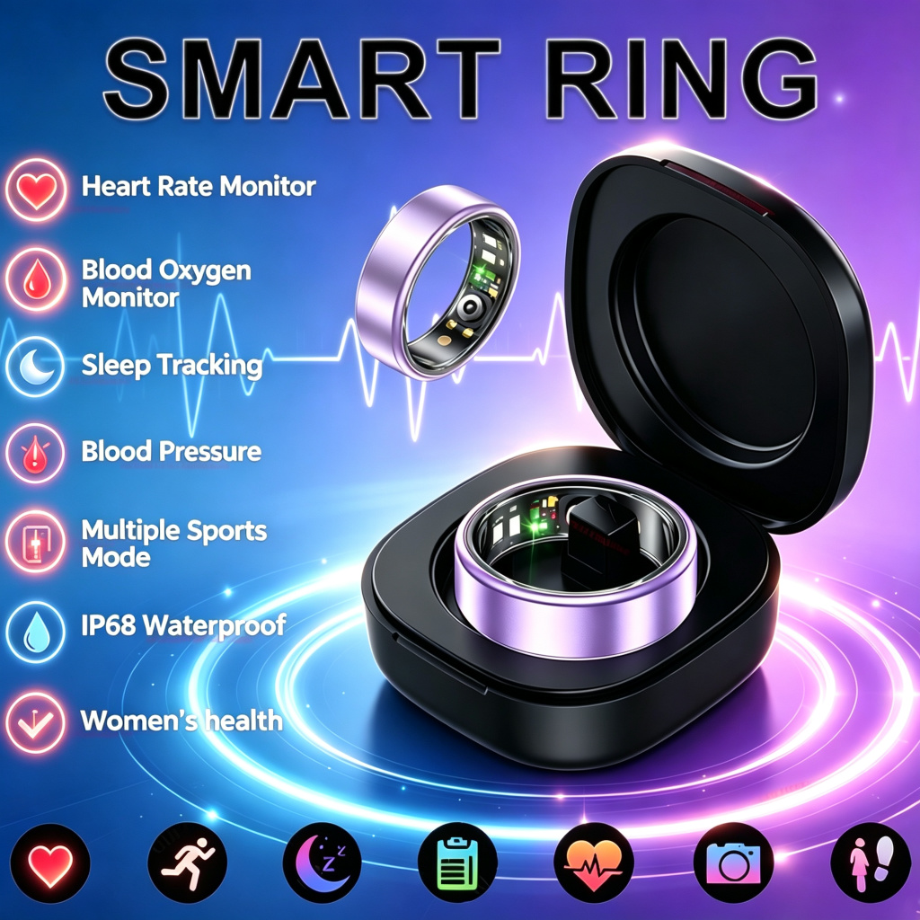 Smart Ring Health Tracker Heart Rate Sleep - Anello Intelligente 2026 per Monitoraggio Pressione