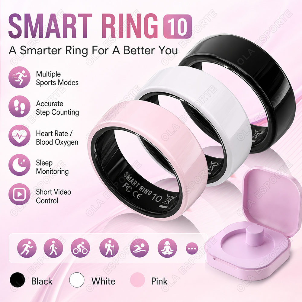 Smart Ring Step Calorie Fitness Monitor - 2026 Nuovo Anello Intelligente in Ceramica