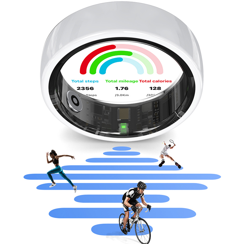 Smart Ring Health Tracker Heart Rate Sleep - Anello intelligente R12 con custodia di