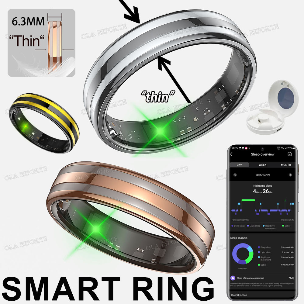 Smart Ring Health Tracker Heart Rate Sleep - Nuovo Anello Intelligente R12 con Monitoraggio