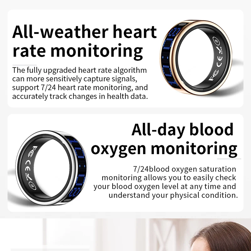 Nuovo Anello Intelligente con  - Smart Ring Health Tracker Heart Rate Sleep recensione e prezzo