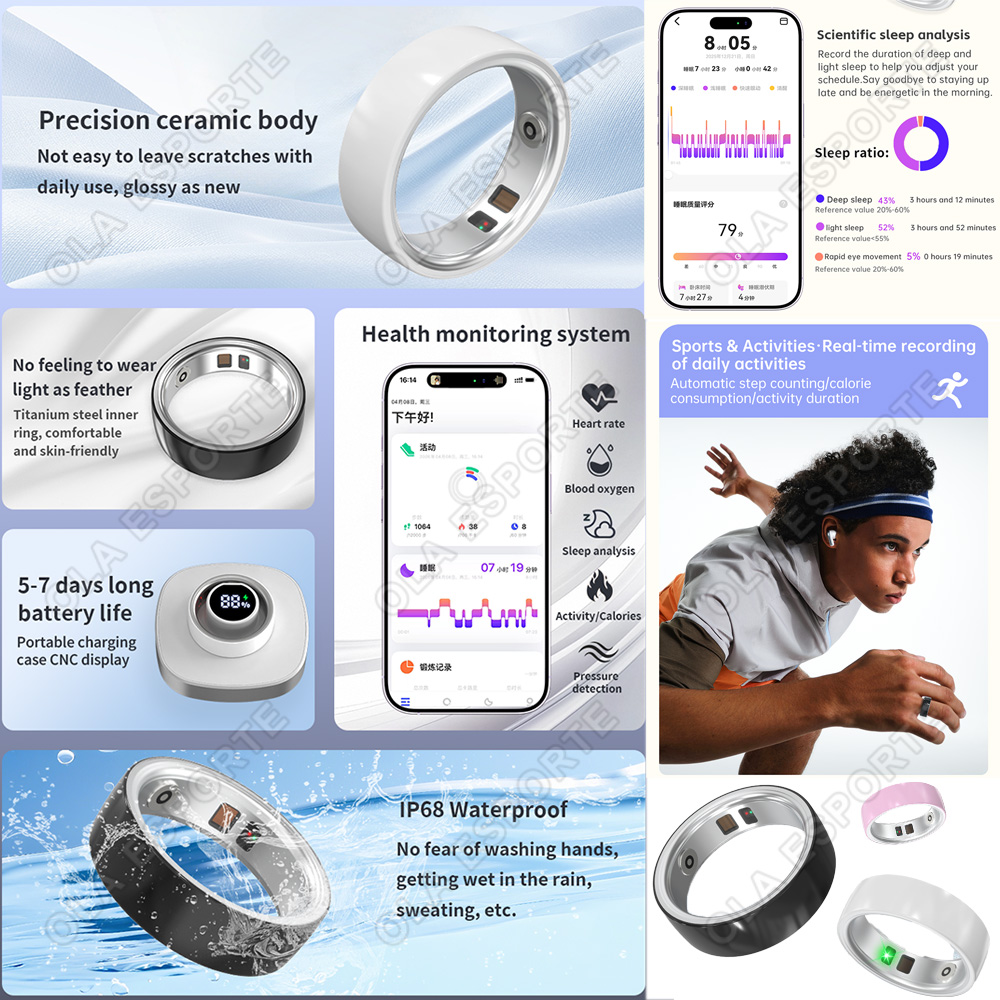 Anello intelligente in ceramic - Smart Ring Health Tracker Heart Rate Sleep recensione e prezzo